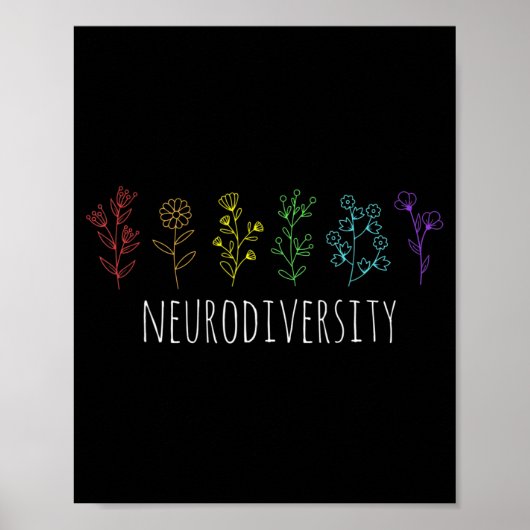 Autisme Awareness Autistic Pride Rainbow Neurodive Poster (Voorkant)