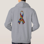 Autisme Awareness Basic Grey Hoodie (Achterkant)