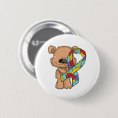 Autisme Awareness Beer Ronde Button 5,7 Cm (Voorkant /achterkant)