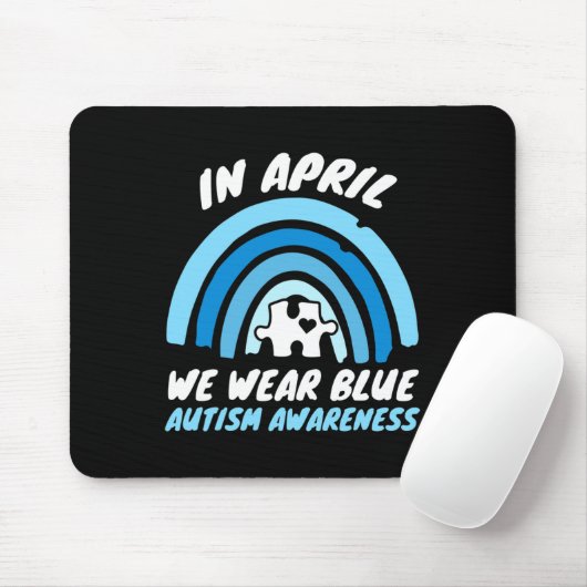 Autisme Awareness Blue April Love Autistic Support Muismat (Met muis)