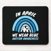 Autisme Awareness Blue April Love Autistic Support Muismat (Voorkant)