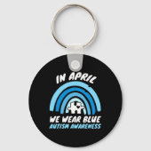 Autisme Awareness Blue April Love Autistic Support Sleutelhanger (Voorkant)