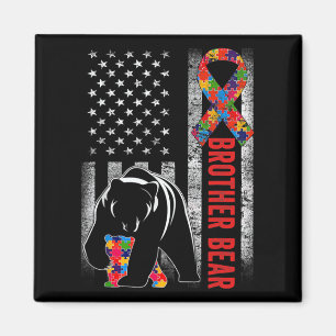 Autisme Awareness Brother Beer American Flag Autis Magneet