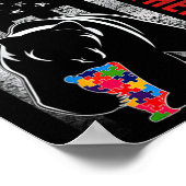 Autisme Awareness Brother Beer American Flag Autis Poster (Hoek)
