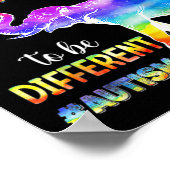 Autisme Awareness Butterfly Elephant Het is oké om Poster (Hoek)