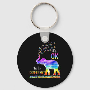 Autisme Awareness Butterfly Elephant Het is oké om Sleutelhanger