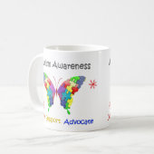 Autisme Awareness Butterfly Koffiemok (Voorkant links)
