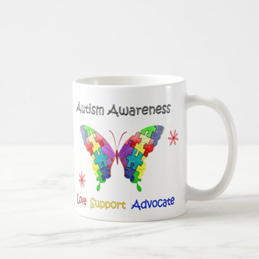 Autisme Awareness Butterfly Koffiemok (Rechts)