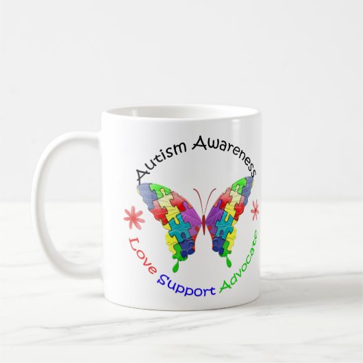 Autisme Awareness Butterfly Koffiemok (Links)