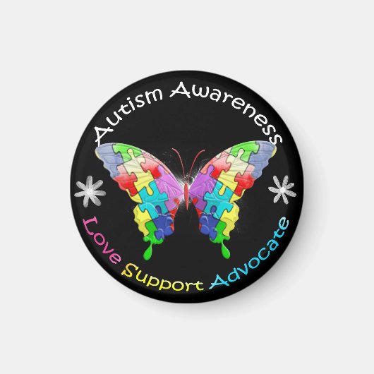 Autisme Awareness Butterfly Magneet (Voorkant)