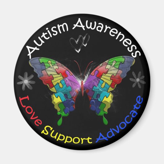 Autisme Awareness Butterfly Magneet (Voorkant)