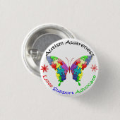 Autisme Awareness Butterfly Ronde Button 3,2 Cm (Voorkant /achterkant)