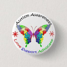 Autisme Awareness Butterfly Ronde Button 3,2 Cm