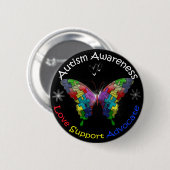 Autisme Awareness Butterfly Ronde Button 5,7 Cm (Voorkant /achterkant)