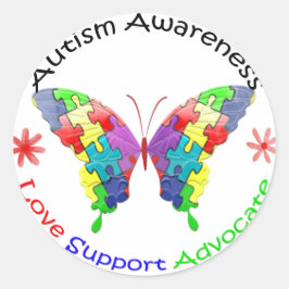 Autisme Awareness Butterfly Ronde Sticker