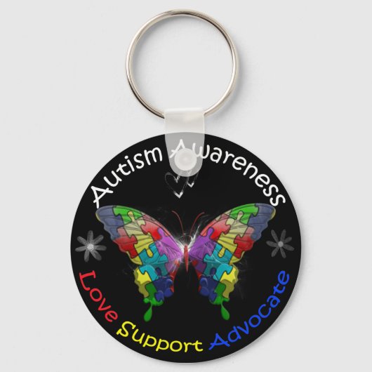 Autisme Awareness Butterfly Sleutelhanger (Voorkant)