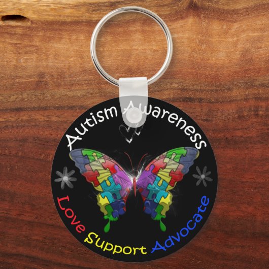Autisme Awareness Butterfly Sleutelhanger (Voorkant)