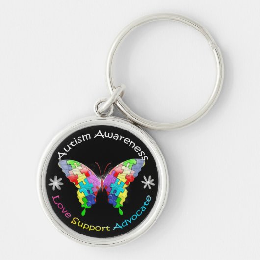 Autisme Awareness Butterfly Sleutelhanger (Voorkant)