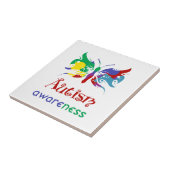 Autisme Awareness Butterfly Tegeltje (Zijkant)