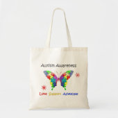 Autisme Awareness Butterfly Tote Bag (Voorkant)