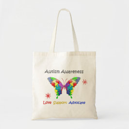 Autisme Awareness Butterfly Tote Bag