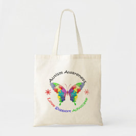 Autisme Awareness Butterfly Tote Bag