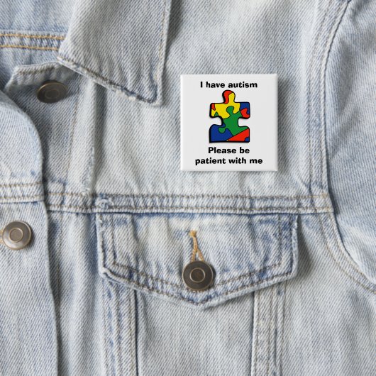 Autisme Awareness Button. Autisme. Autisme Button. Vierkante Button 5,1 Cm (In situ)