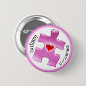 Autisme Awareness Button - Roze (Voorkant /achterkant)