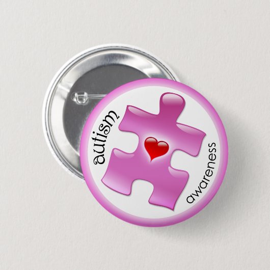 Autisme Awareness Button - Roze (Voorkant /achterkant)