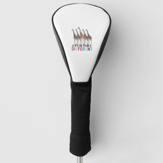 Autisme Awareness Cute Giraffe Animal Het is oké o Golfheadcover (Voorkant)