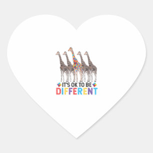 Autisme Awareness Cute Giraffe Animal Het is oké o Hart Sticker