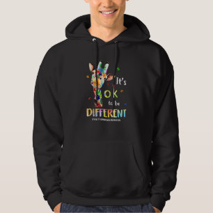 Autisme Awareness Cute Giraffe Animal Het is oké o Hoodie