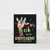 Autisme Awareness Cute Giraffe Animal Het is oké o Kaart (Voorkant)