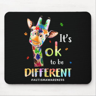 Autisme Awareness Cute Giraffe Animal Het is oké o Muismat