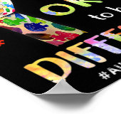 Autisme Awareness Cute Giraffe Animal Het is oké o Poster (Hoek)