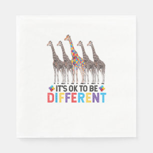 Autisme Awareness Cute Giraffe Animal Het is oké o Servet
