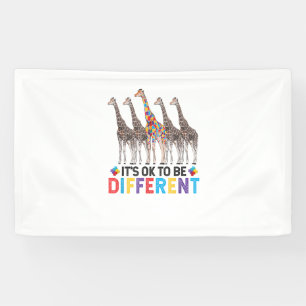 Autisme Awareness Cute Giraffe Animal Het is oké o Spandoek