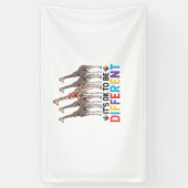 Autisme Awareness Cute Giraffe Animal Het is oké o Spandoek (Verticaal)