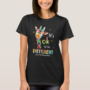 Autisme Awareness Cute Giraffe Animal Het is oké o T-shirt