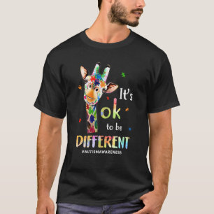 Autisme Awareness Cute Giraffe Animal Het is oké o T-shirt