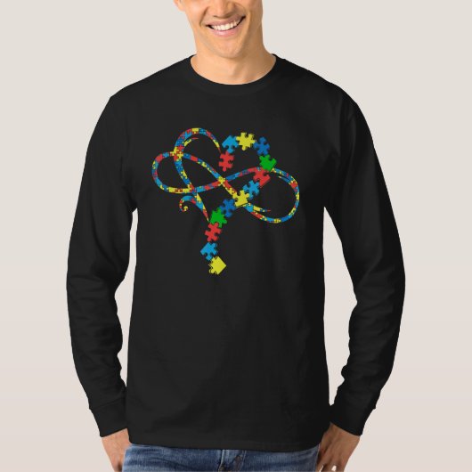 Autisme Awareness Cute Love Heart Infinity Puzzle  T-shirt (Voorkant)