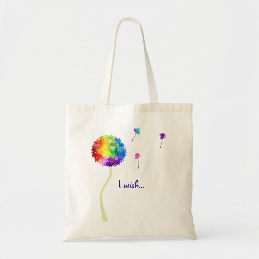 Autisme Awareness Dandelion Wishes Bag Tote Bag (Voorkant)