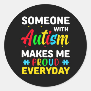 Autisme Awareness Day Autisme maakt me trots vrouw Ronde Sticker