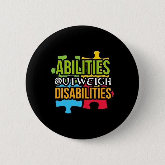 Autisme Awareness Day cadeau Capabilities Weegge D Ronde Button 5,7 Cm (Voorkant)