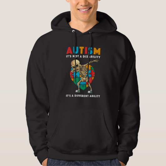 Autisme Awareness Day Dabbing Skelet Kinder Outfit Hoodie (Voorkant)