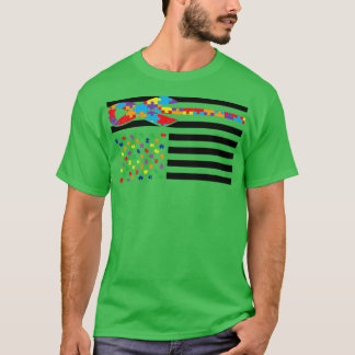 Autisme Awareness Day Gift Flag Puzzle Piece T-shirt