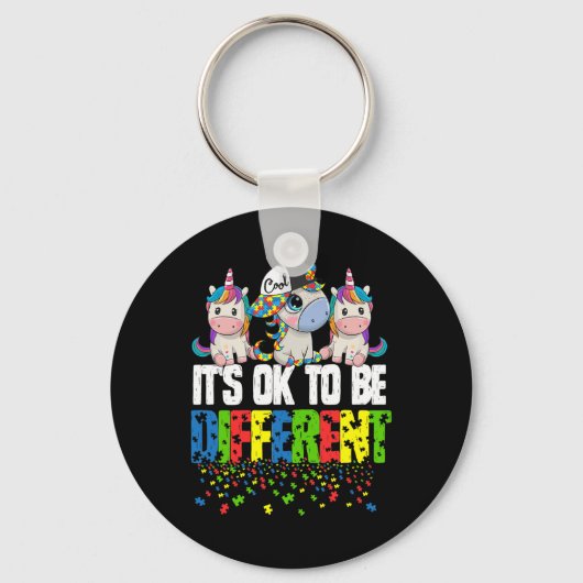 Autisme Awareness Day Unicorn Gift Sleutelhanger (Voorkant)