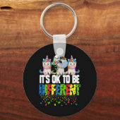 Autisme Awareness Day Unicorn Gift Sleutelhanger (Achterkant)