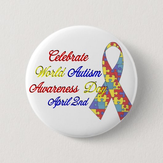 Autisme Awareness Dayu Ronde Button 5,7 Cm (Voorkant)