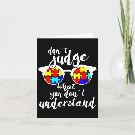 Autisme Awareness Design for Autistic Kinder Awa Kaart (Voorkant)